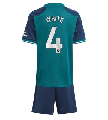 Arsenal Benjamin White #4 Kolmas Pelipaita Lasten 2023-24 Lyhyet Hihat (+ Lyhyet housut)